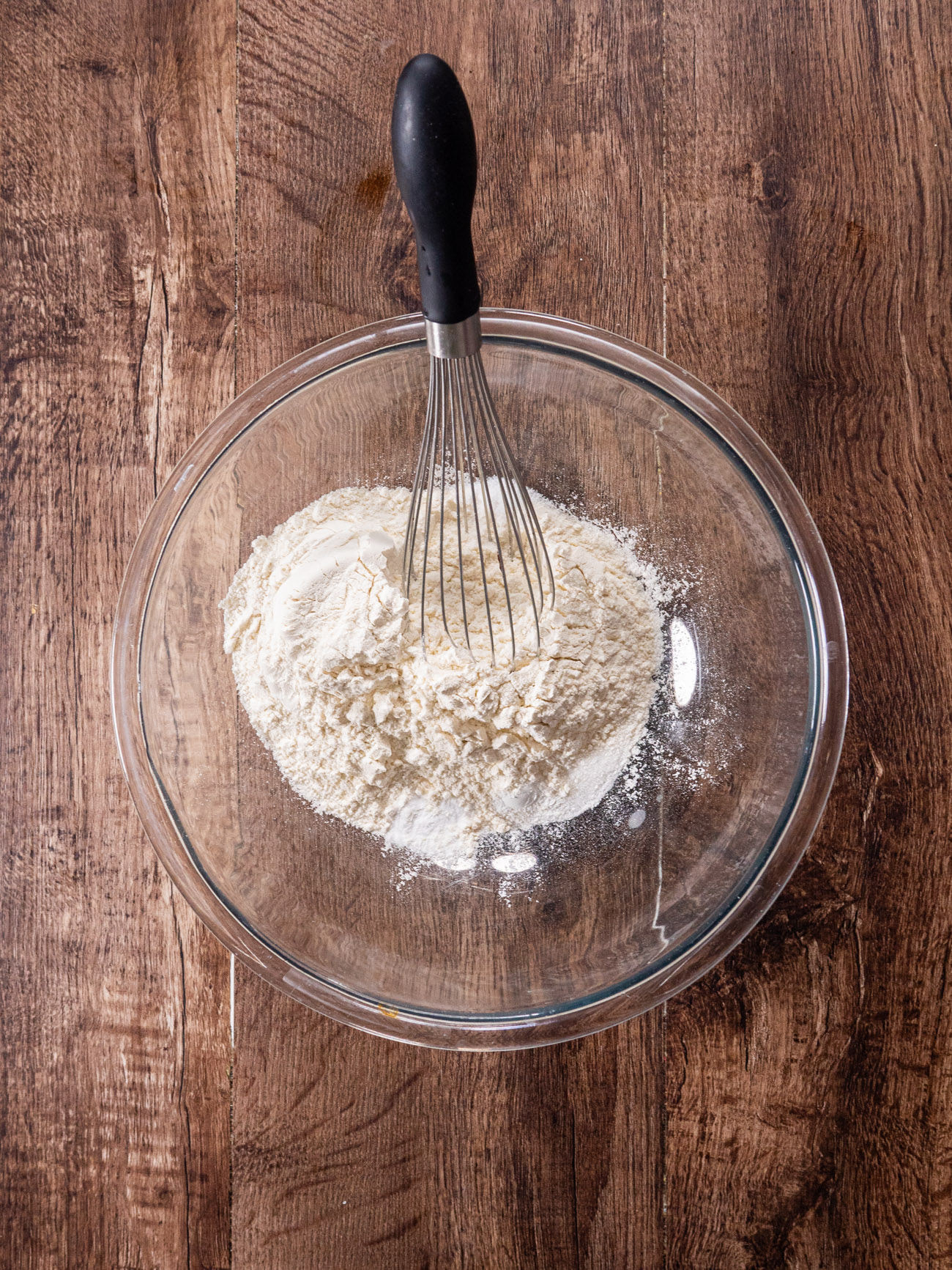 In a mixing bowl, combine the dry ingredients (first five ingredients) and stir well.