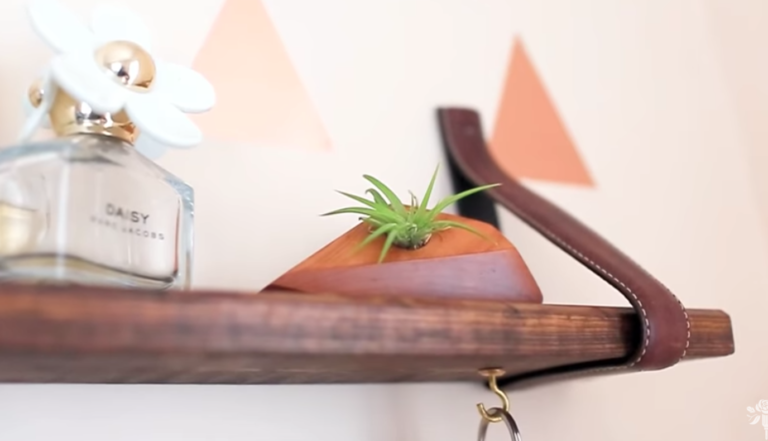How To Use An Old Leather Belt And Turn It Into A Cute Shelf