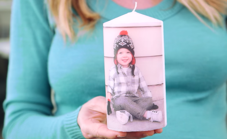 Create A Personalized Photo Candle For Grandma With This DIY Tutorial