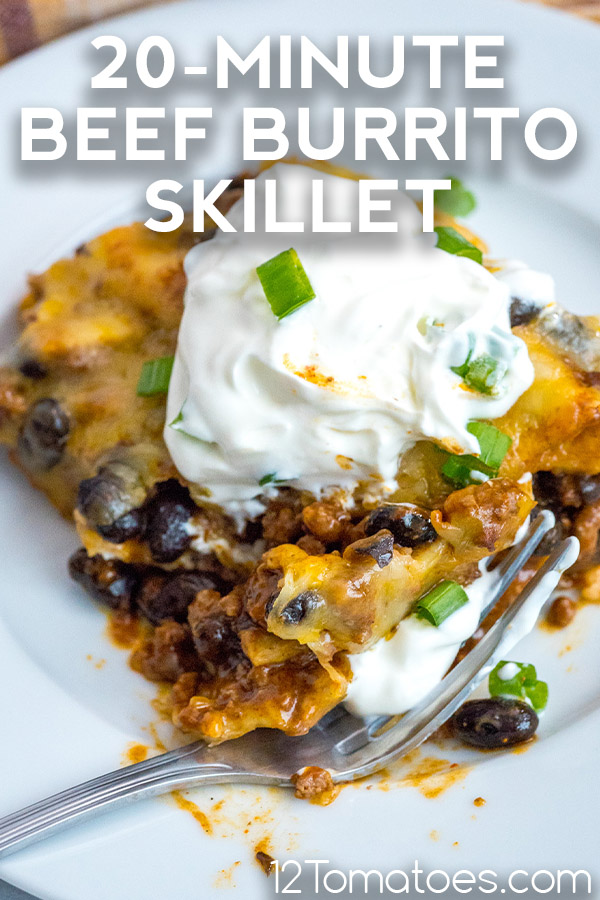 Easy Beef Burrito Skillet Recipe (+VIDEO) - The Girl Who Ate