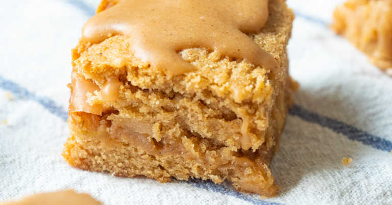Maple Glazed Apple Blondies