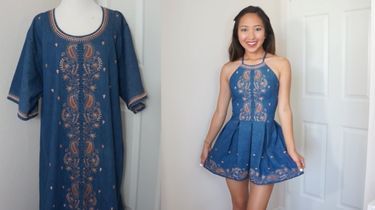 Woman Transforms $7 Thrift Find Into A Beautiful Dress
