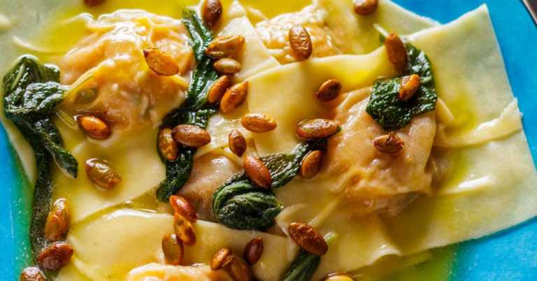 Pumpkin Ravioli with Sage and Brown Butter
