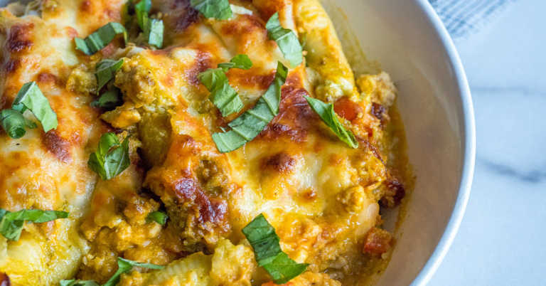 Pumpkin Pesto Cheese Stuffed Shells