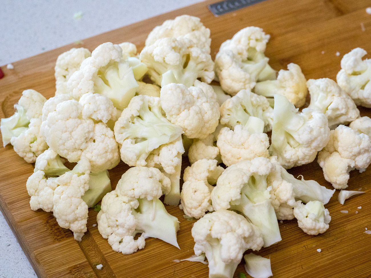 cauliflower broken up into florets