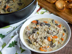 Creamy Mushroom Chicken and Wild Rice Soup | 12 Tomatoes