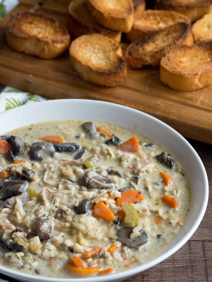 Creamy Mushroom Chicken and Wild Rice Soup | 12 Tomatoes