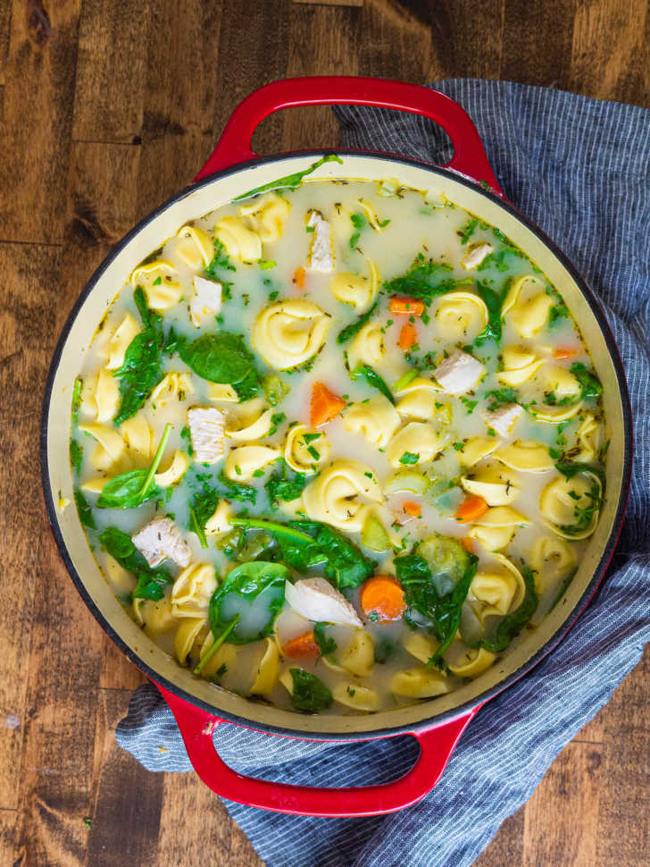 Creamy Chicken Tortellini Soup | 12 Tomatoes