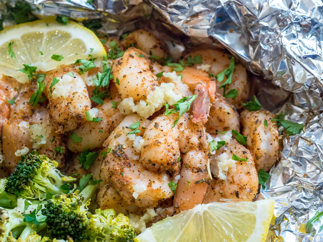 Shrimp and broccoli foil clearance packets