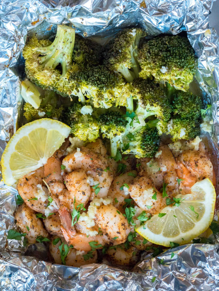 Shrimp and clearance broccoli foil packets