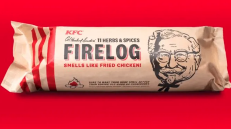 Warm Up By The Fire With KFC’s Fried Chicken-Scented Logs