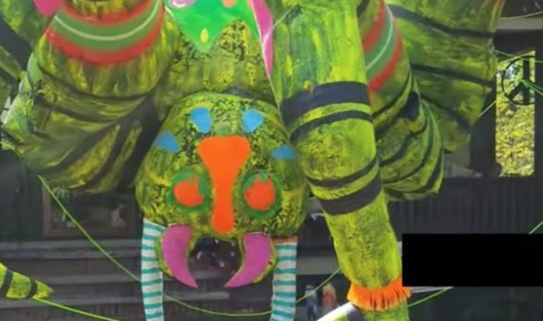 Toy Engineer Builds A Giant Spider That Crawls Down A Massive Web