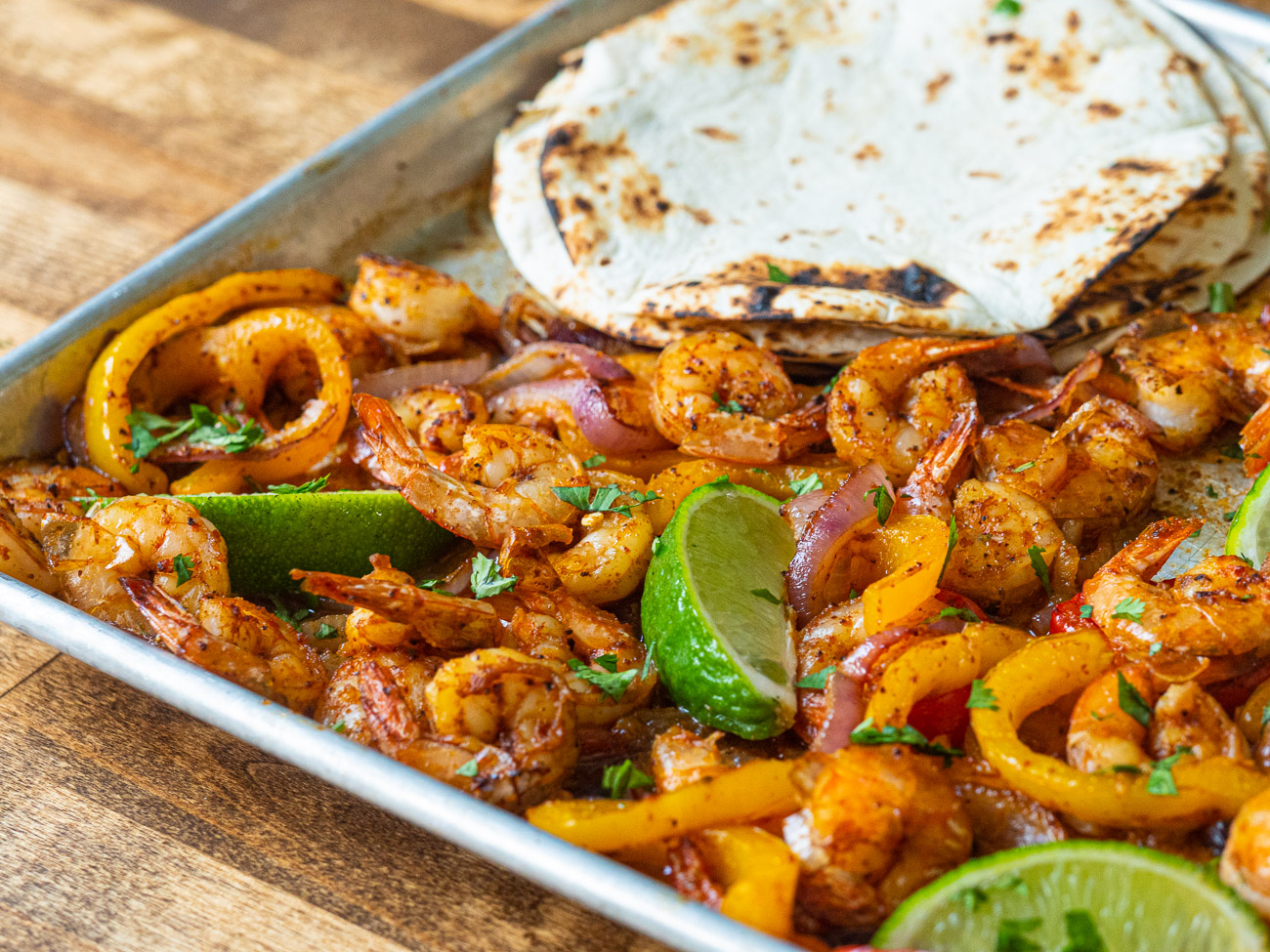 Sheet Pan Shrimp Fajitas 12 Tomatoes