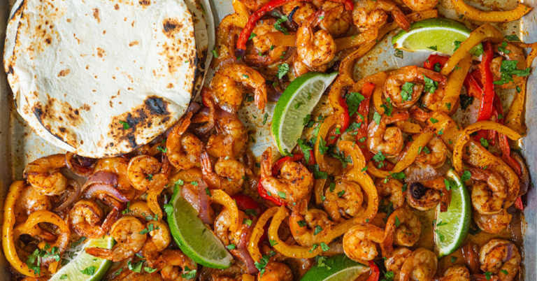 Sheet Pan Shrimp Fajitas
