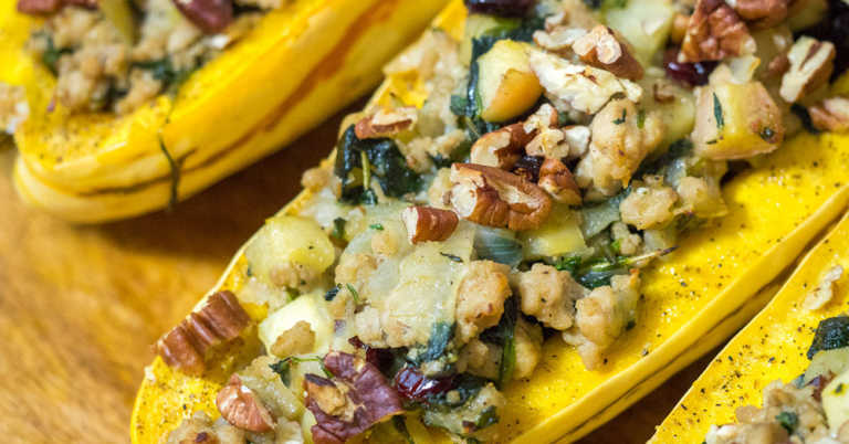 Turkey Stuffed Delicata Squash