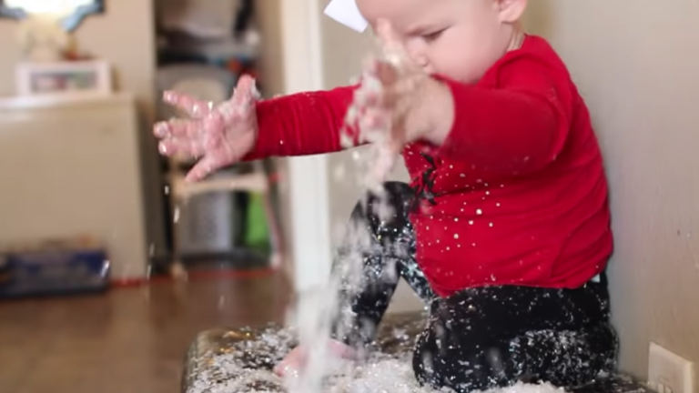 Baby Makes A Complete Mess Of All The Christmas Decorations