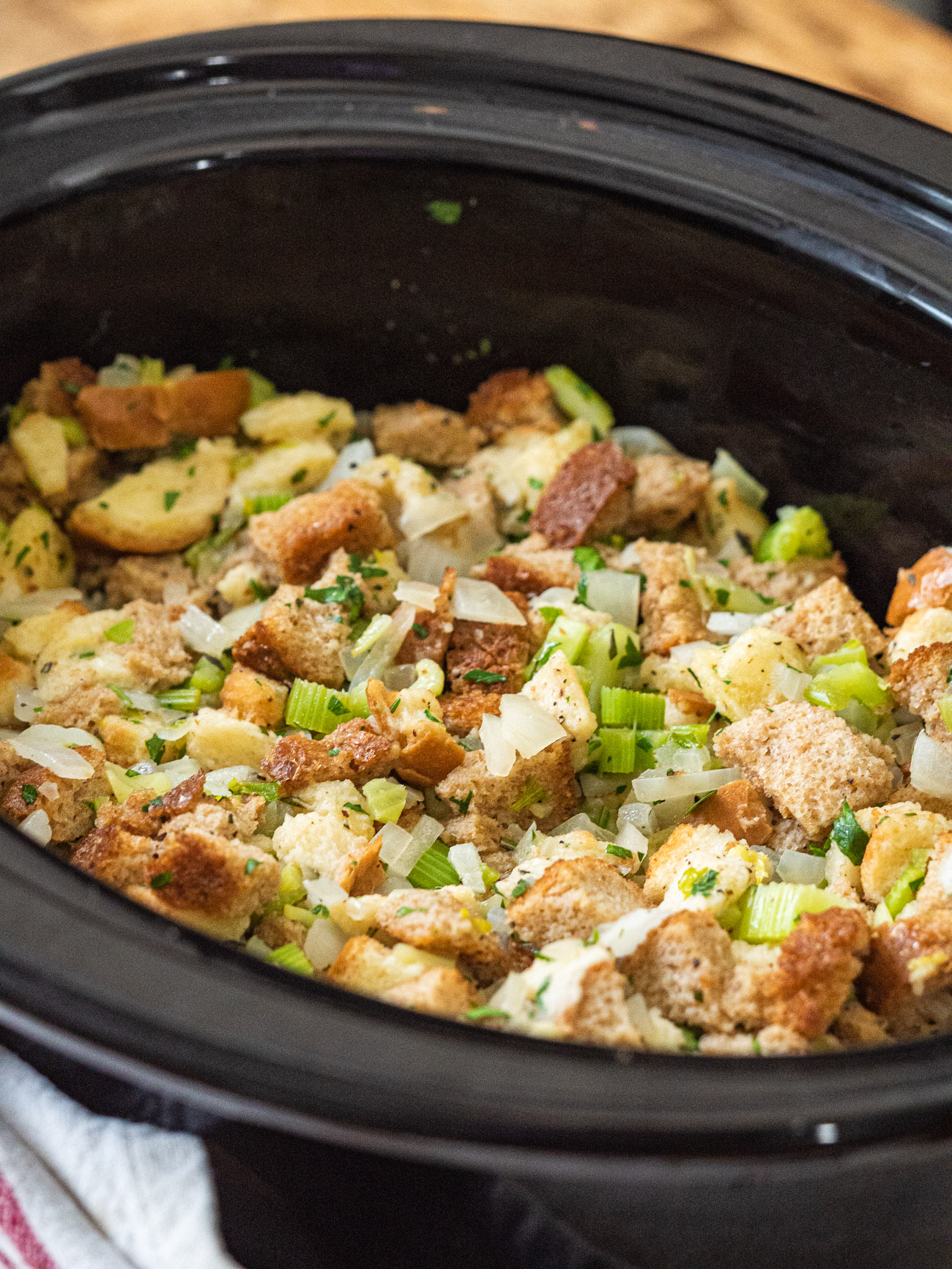 Easy Crockpot Stuffing - perfect every time! Recipe - Rachel Cooks®