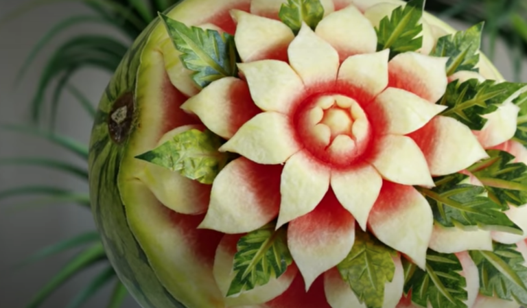 Artist Shows How To Carve Fruit Into Realistic Flowers