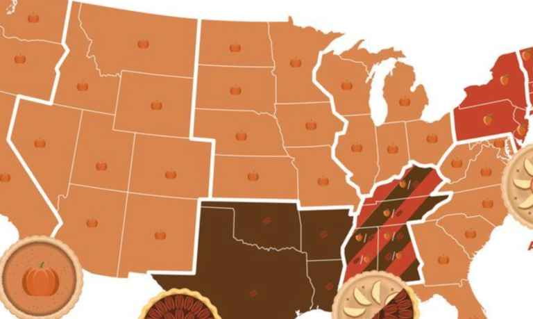 Map Shows America’s Favorite Thanksgiving Pies By State
