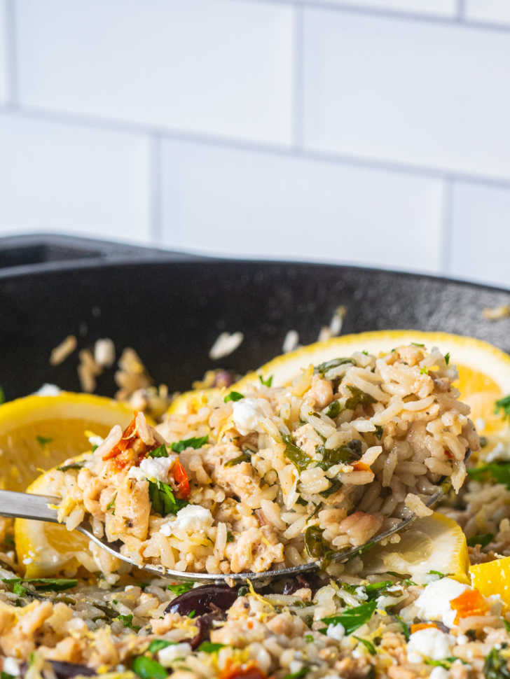 Greek Turkey and Rice Skillet | 12 Tomatoes