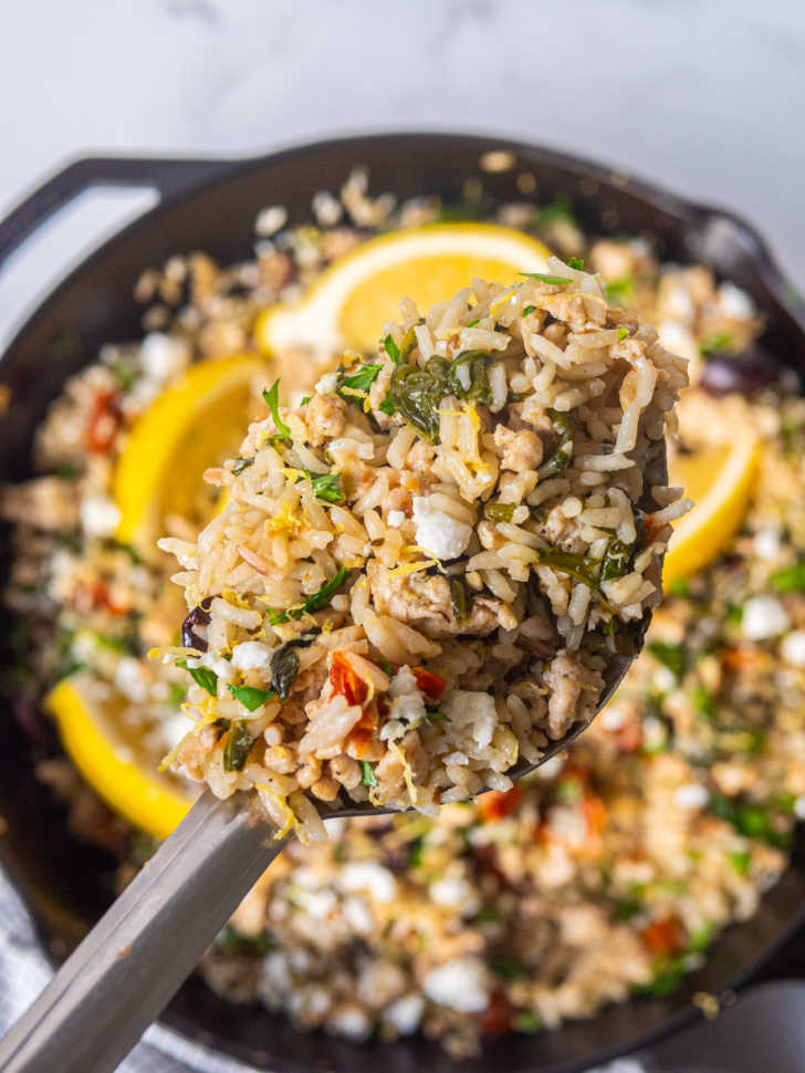 Greek Turkey and Rice Skillet - Budget Bytes