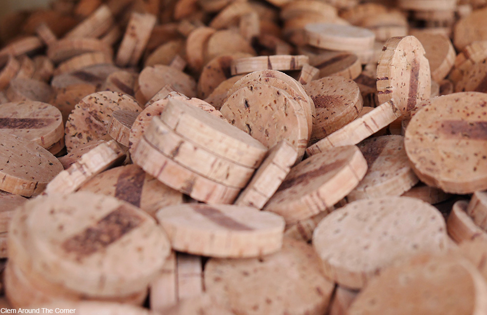 pile of sliced wine corks