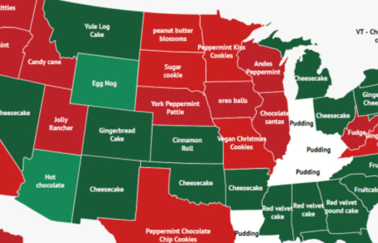 Map Shows The Most Popular Holiday Treats In Each State