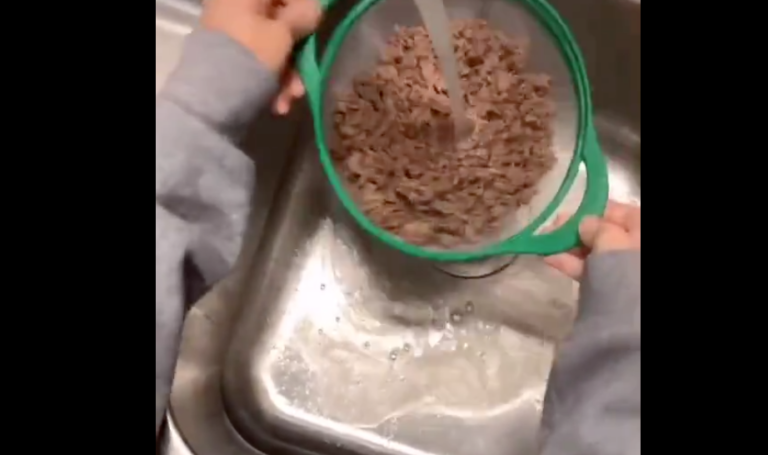 People Are Disgusted That This Girl Washes Her Ground Beef In The Sink
