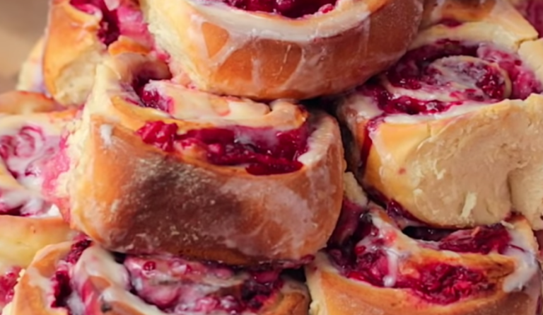 How To Make Glazed Raspberry Cheesecake Swirl Buns From Scratch