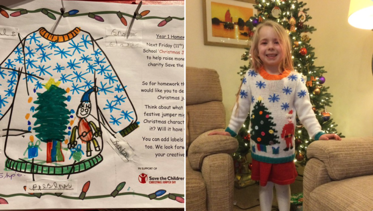 Grandma Knits A Holiday Sweater That Her Granddaughter Designed