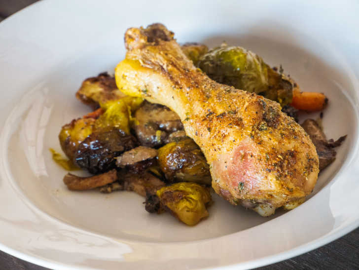 Roasted Chicken Drumsticks and Brussels Sprouts | 12 Tomatoes