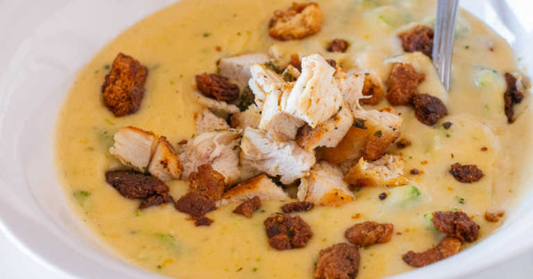 Broccoli Cheese and Chicken Soup