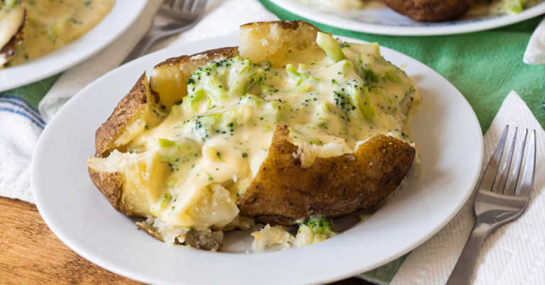 Broccoli Cheddar Baked Potatoes