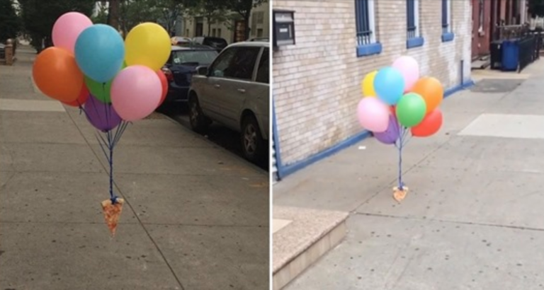 Brooklyn Pizzeria Tries Aerial Pizza Delivery Using Helium-Filled Balloons