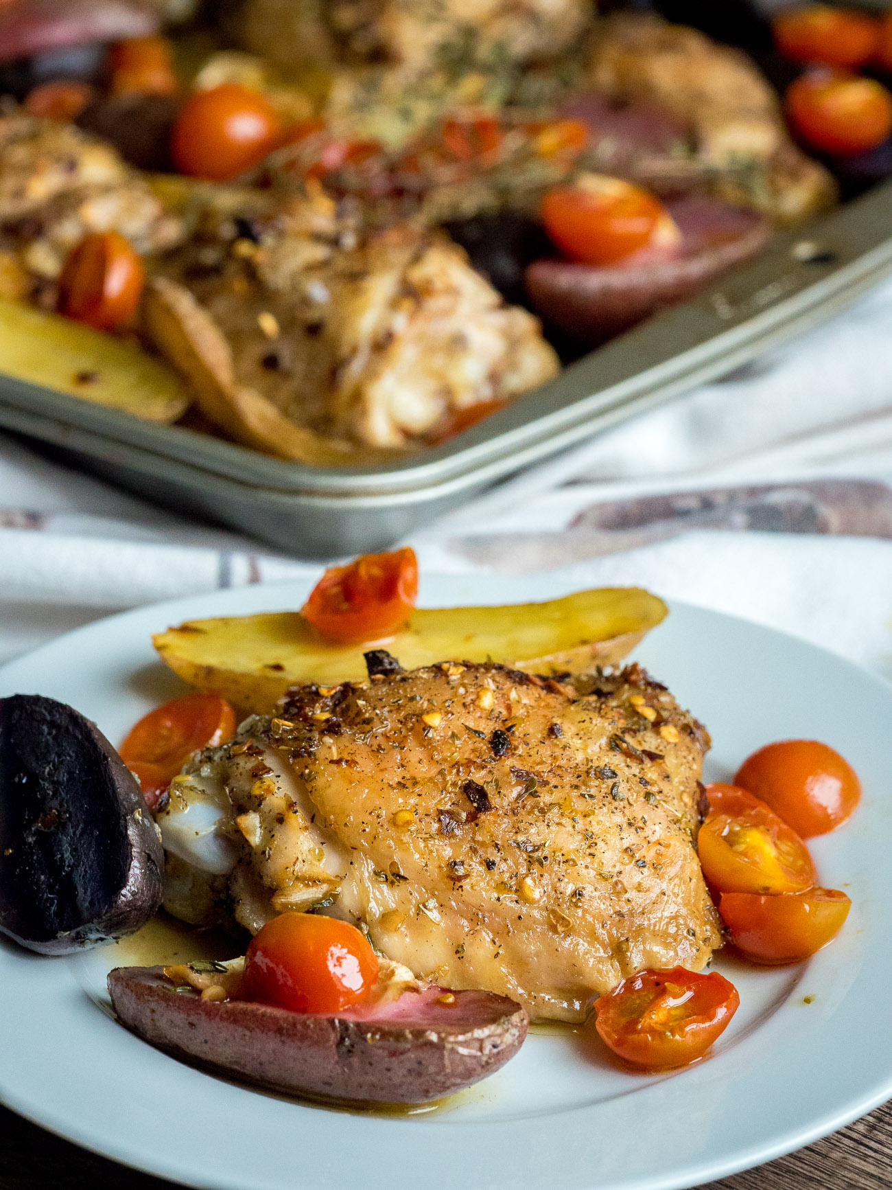 One-Pan Roast Chicken with Tomatoes