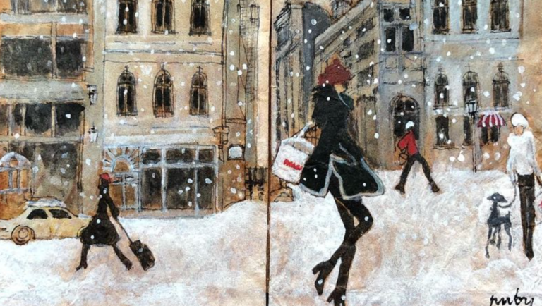 Artist Paints Beautiful Winter Scenes On Used Tea Bags