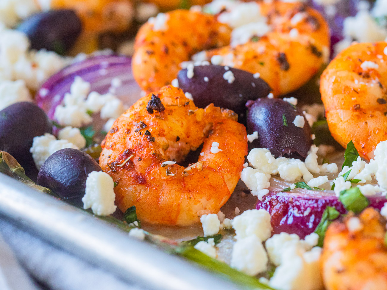 Sheet Pan Mediterranean Shrimp and Vegetables - QUICK and EASY!