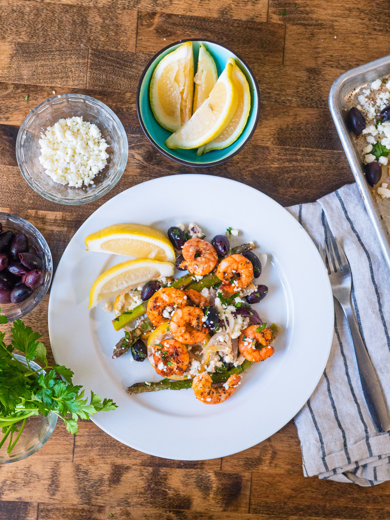 Sheet Pan Mediterranean Shrimp and Vegetables - QUICK and EASY!