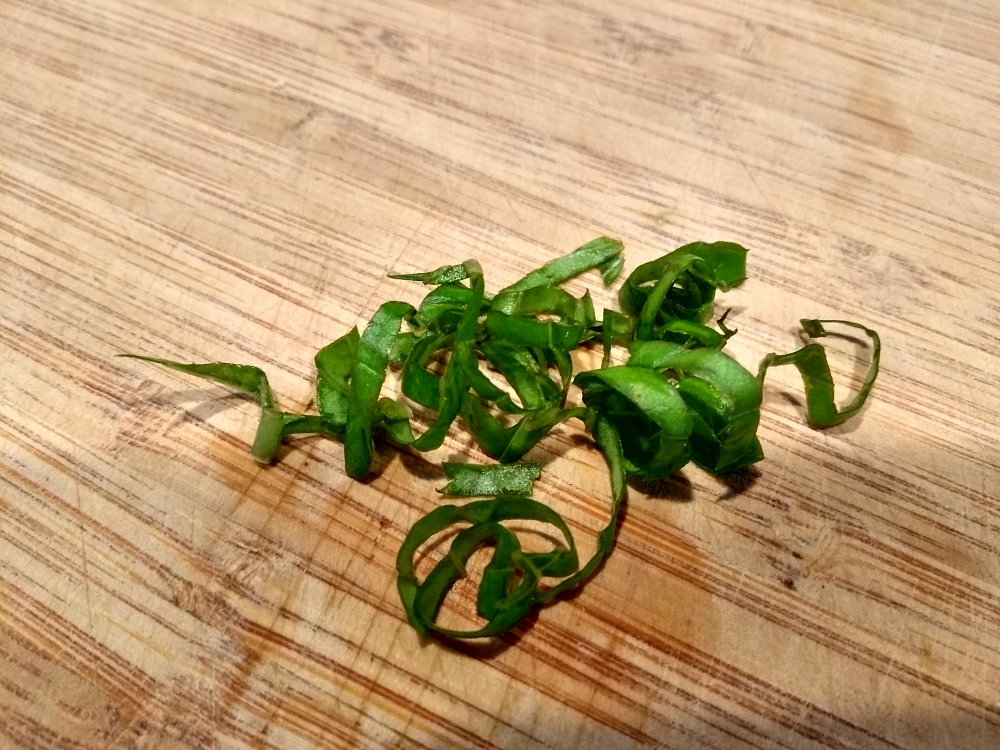 basil chiffonade