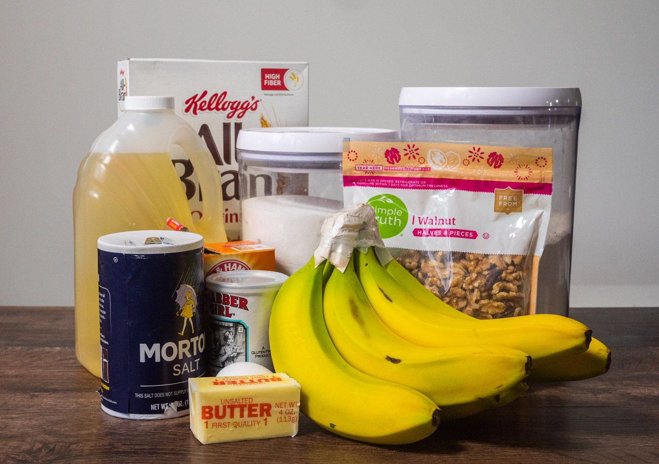 ingredients for making Bran-ana Bread