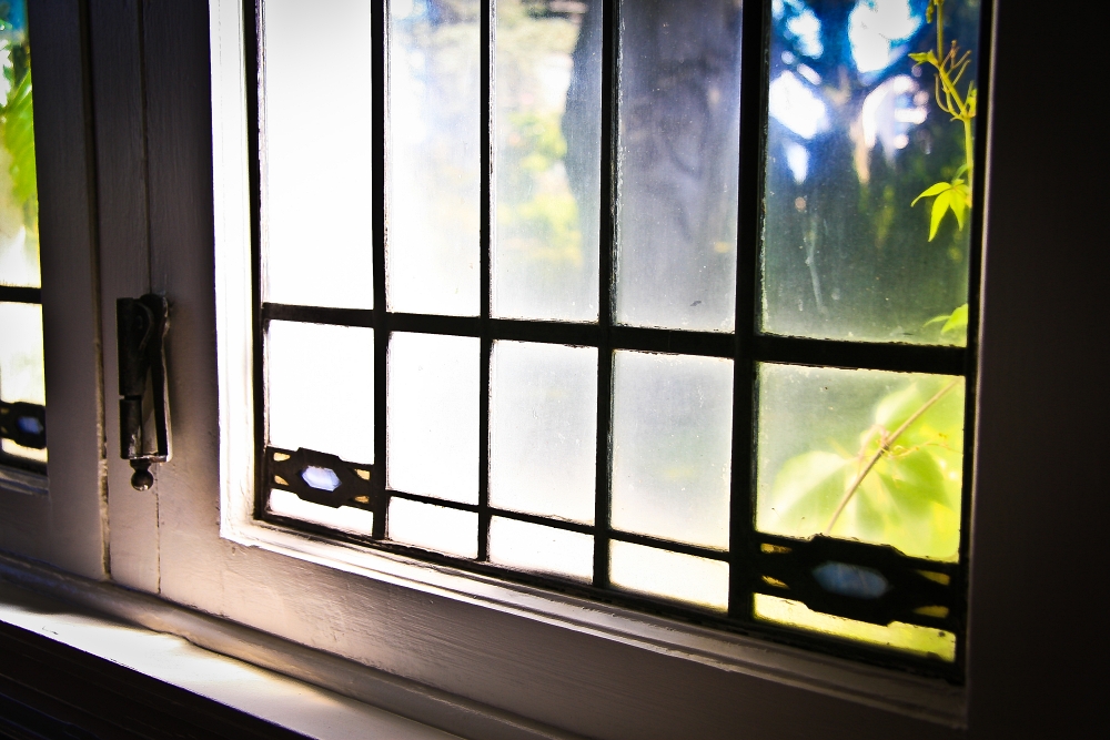 leaded glass windows in an old house