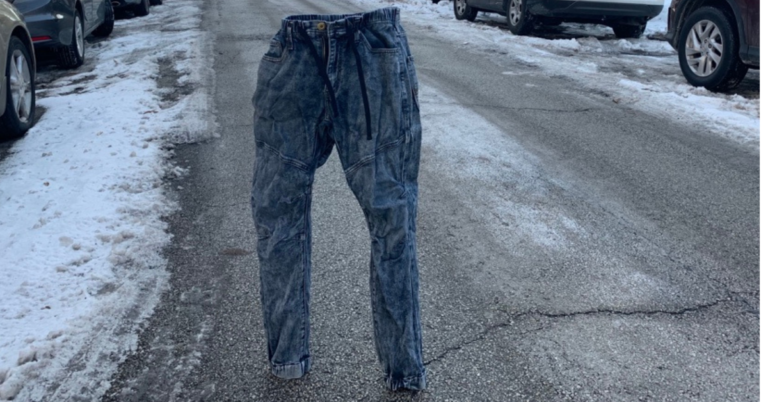 Man Uses Frozen Jeans To Save His Parking Space In A Busy Neighborhood