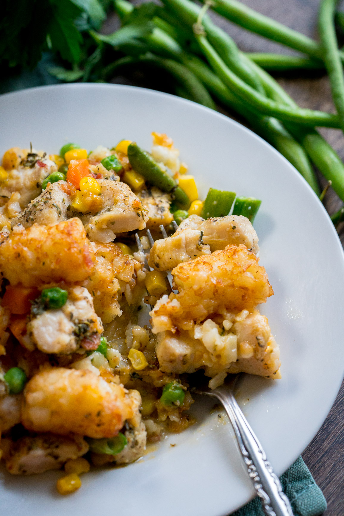 Crock Pot Chicken Tater Tot Casserole - The Country Cook