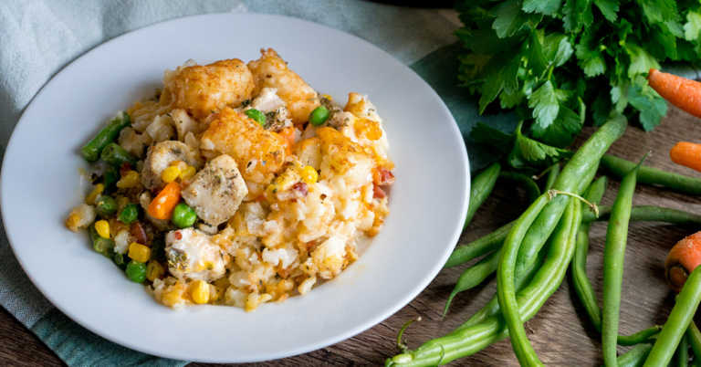 Slow Cooker Chicken Tater Tot Casserole