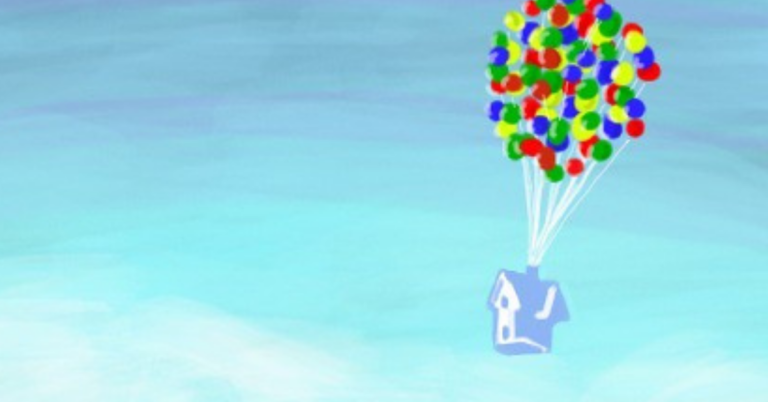 How Many Balloons Would It Take To Lift The House From ‘Up’?