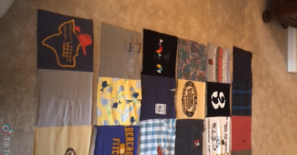 Girl Made A Memorial Quilt From Her Late Father’s Old T-Shirts
