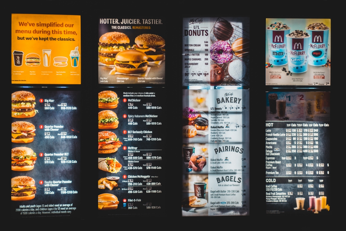 a McDonald's menu board