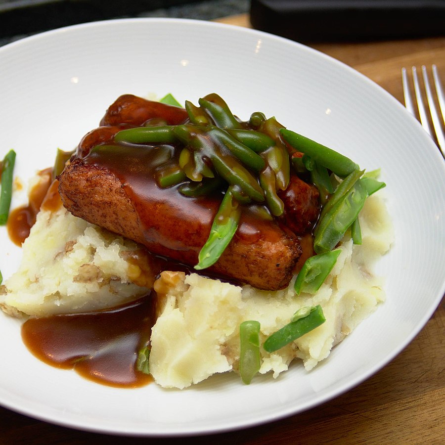 Vegan Bangers and Mash