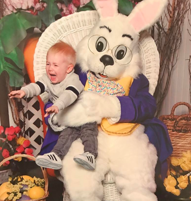 See funny photos of kids who are scared of the Easter Bunny