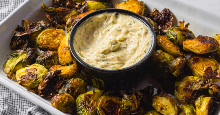 Crispy Brussels Sprouts With Dijon Aioli
